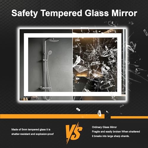 30x20 LED Bathroom Mirror with Lights, Lighted Vanity Mirror for Wall