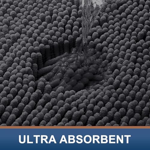 Smiry Bathroom Rugs 59X20, Luxury Chenille Extra Soft Absorbent Bath Mat