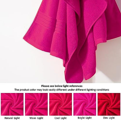 COZYART Luxury Bath Towel Set 6 Pcs, Hot Pink 100% Turkish Cotton 650 GSM