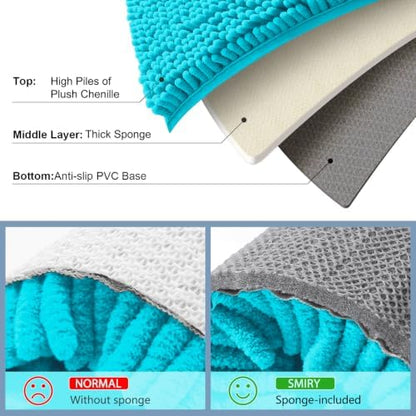 Smiry Bathroom Rugs 30X20, Luxury Chenille Extra Soft Absorbent Bath Mat