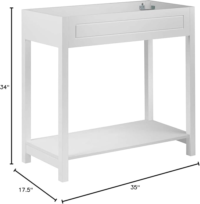 Modway Altura Modern 36" Bathroom Vanity Cabinet in White - Sink Basin Not Included