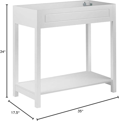 Modway Altura Modern 36" Bathroom Vanity Cabinet in White - Sink Basin Not Included