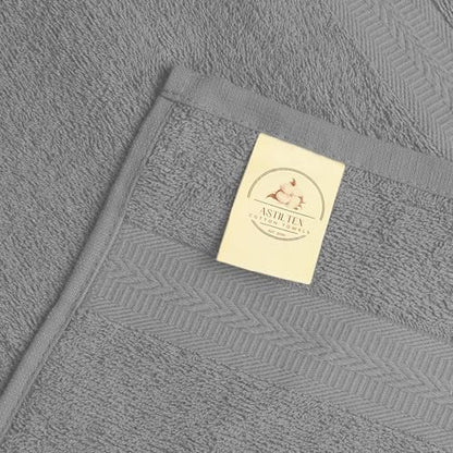 Bath Towels Pack of 6 – 24" x 48" – 100% Cotton Terry, Soft, Quick-Dry & Highly Absorbent – Light Grey Towels for Bathroom, Spa, Gym, Hotel, Pool & Everyday Use