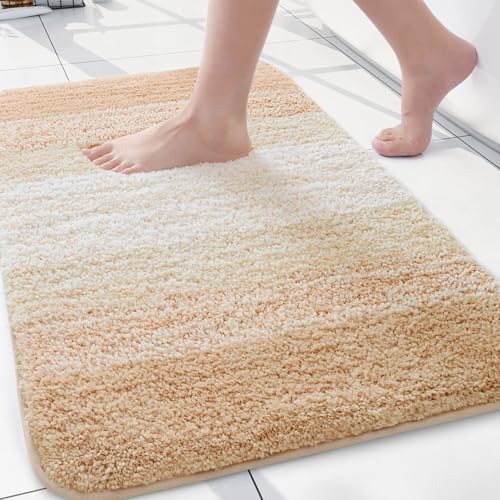 Arotive Microfiber Bathroom Rugs, Shaggy Soft Absorbent Bath Rug, 24x16