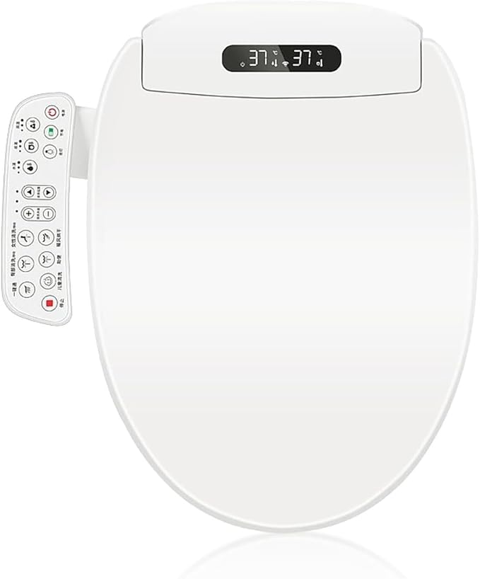 Electric Bidet Toilet Seat, Filtered & Unlimited Warm Water, 8 Modes Spa Wash, Warm Air Dryer, Heated Seat, Self-Clean Stainless Steel Nozzle, HD Night Light. 10-year warranty. (TB-26EV, Elongated)
