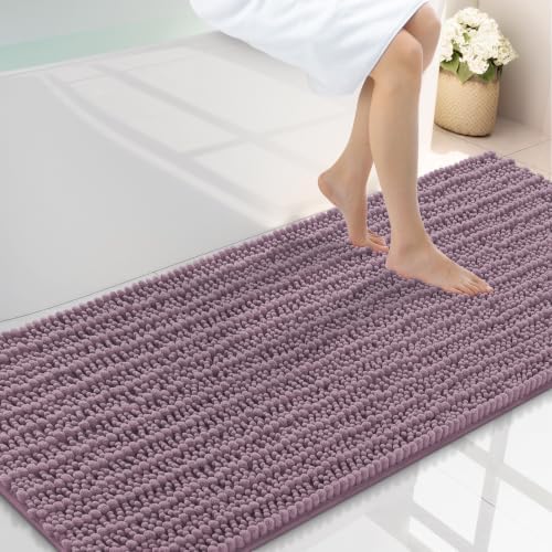 Smiry Bathroom Rugs 59X24, Extra Soft Rubber Backing Chenille Bath Mats