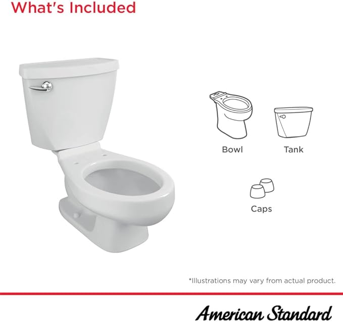 American Standard 2315228.020 Baby Devoro Two-Piece Less Seat Toilet, 10-1/4-Inch Height, Elongated Front, 1.28 GPF, White