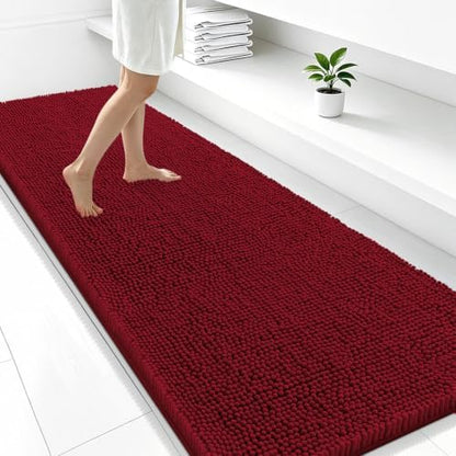 Smiry Bathroom Rugs 47X24, Luxury Chenille Extra Soft Absorbent Bath Mat