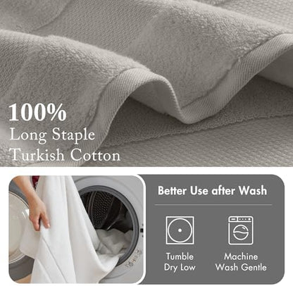 Madison Park 100% Turkish Cotton 600 GSM Bath Towel Set, 6 Piece, Grey