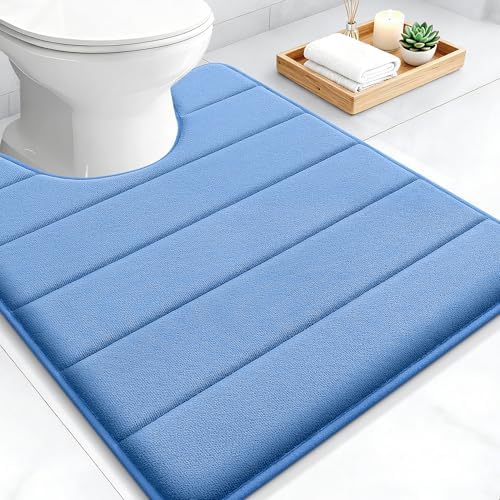 OLANLY Memory Foam Toilet Rugs U Shaped 24x20, Super Soft and Absorbent