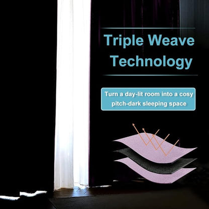 RYB HOME Small Kitchen Curtains, Room Darkening Drapes Energy Efficient Half Window Coverings Heavy Duty Solid Decor for Bedroom Bathroom Dining Room, W42 x L36 inches, Lilac, 2 Panels Set