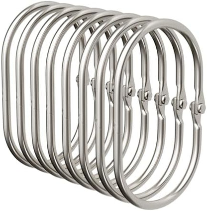 Bathway Shower Curtain Rings, Shower Curtain Hooks 12 Pcs Anti-Drop Shower Rings for Curtain, Metal Shower Curtain Rings Rust Proof, Brushed Nickel Shower Hooks for Shower Curtain Rod Bathroom
