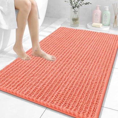 OLANLY Large Bathroom Rugs 40x32, Thick Soft Absorbent Chenille Bath Rugs
