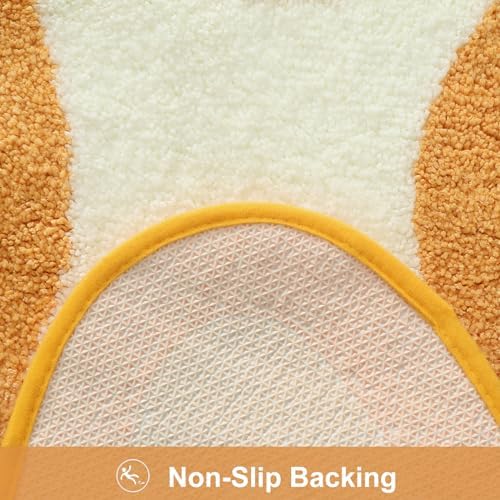 HAOCOO Irregular Shape Bathroom Runner Rug, 18x47 inch Soft Non Slip Orange Gradient Large Bathroom Rugs,Luxury Microfiber Washable Runner Rugs for Bedroom Bathtub Sink Shower