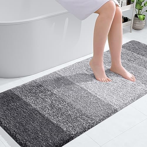 OLANLY Bathroom Runner Rug 59x24, Extra Soft Absorbent Microfiber Bath Rugs