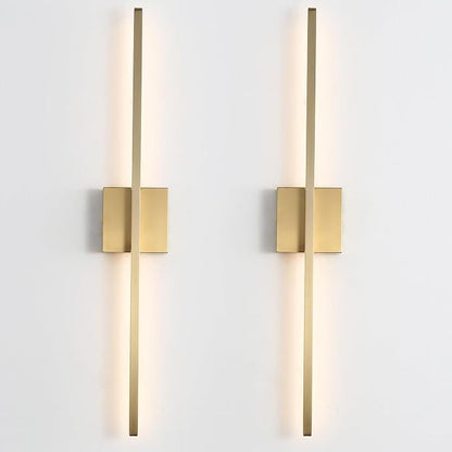 Gold Wall Sconces Set of Two LED Hardwired Dimmable Bedroom | Wall Sconce,Gold Wall Sconce for Bathroom, Living Room, Bedroom, Hardwired 3000K 28 Inch (2 Pack)