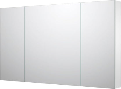 Sunrosa Aluminum Bathroom Medicine Cabinet with Mirror Door, 48" x 27.5", 3-Door Wall-Mounted & Recessed Bathroom Medicine Cabinet Organizer