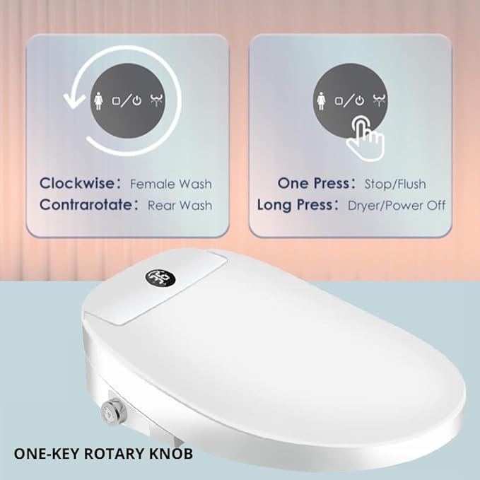 Electric Bidet Toilet Seat, Auto Open/Close Lid & Seat with Radar Sensor, Unlimited & Filtered Warm Water, 8 Modes Spa Wash, Warm Air Dryer, Heated Seat, 10-year warranty. (TB-51E)