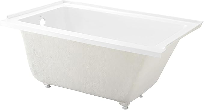 Swiss Madison Voltaire 54" x 30" Acrylic Glossy White, Alcove, Integral Left-Hand Drain, Bathtub