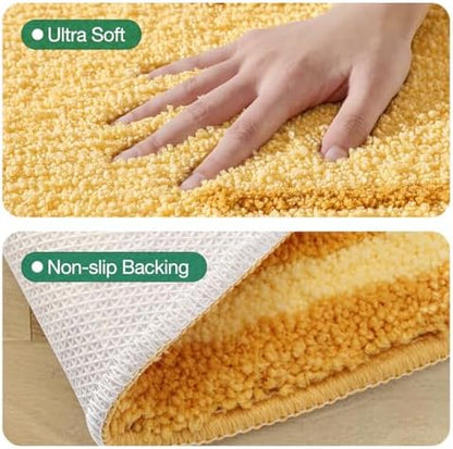 LUMI Floral Bathroom Rug, Absorbent Non Slip Bath Mat, 20"x36"