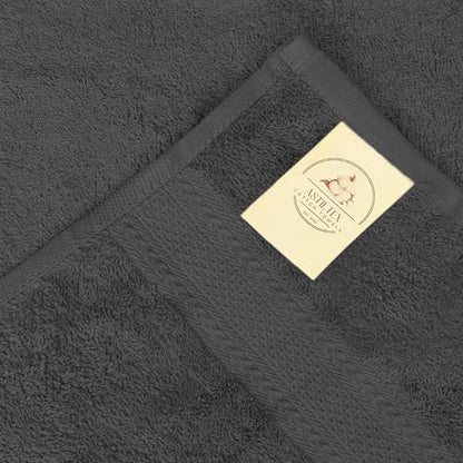 Bath Towels Pack of 6 – 24" x 50" – 100% Cotton Terry, Soft, Quick-Dry & Highly Absorbent – Charcoal Grey Towels for Bathroom, Spa, Gym, Hotel, Pool & Everyday Use