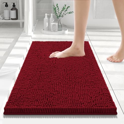 Smiry Bathroom Rugs 24X16, Luxury Chenille Extra Soft Absorbent Bath Mat