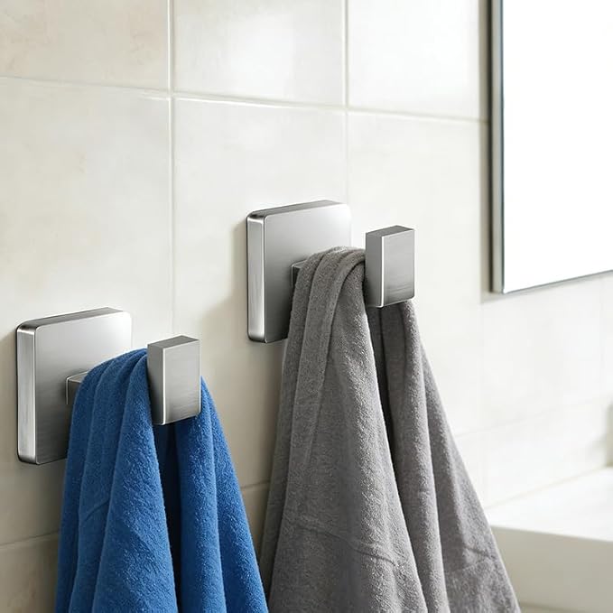5-Pieces Bathroom Hardware Set Brushed Nickel Bathroom Accessories Set SUS304 Towel Bar Set Includes 1 Towel Bar 16 Inch+1 Towel Holder+1 Toilet Paper Holder+2 Towel Hooks (5, Brushed Nickel, 16 Inch)