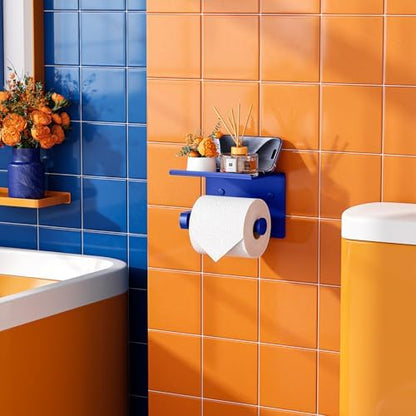 Toilet Paper Holder with Shelf Wall Mounted Toilet Paper Roll Dispenser