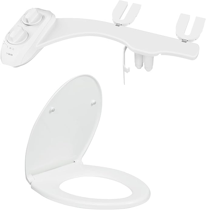 LUXE Bidet NEO 185 Plus White and LUXE Elongated Toilet Seat Bundle