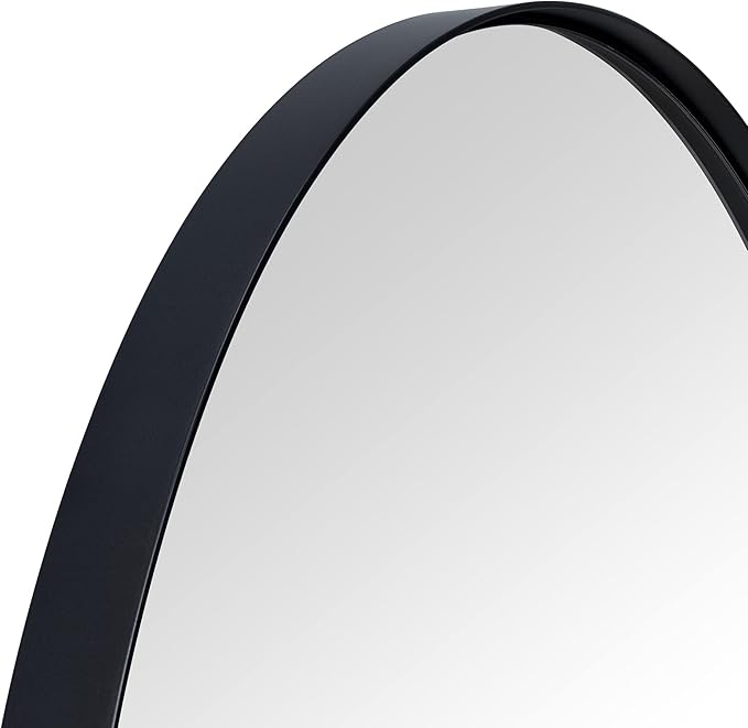 Matt Black Arched Recessed Bathroom Medicine Cabinet with Mirror Metal Framed Arch Vanity Cabinet with Mirros for Wall 16x28.3''