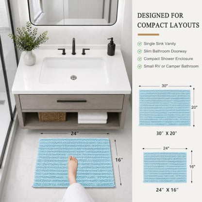 Arotive Bathroom Rugs Mat 24x16, Soft Absorbent Chenille Shaggy Bath Mat