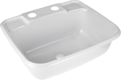 JR Products 95351 Molded Lavatory Sink - White