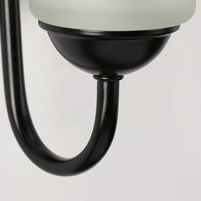 Progress Lighting Classic Collection 4-Light Etched Glass Traditional Bath Vanity Light Matte Black, 7-7/8" x 30"