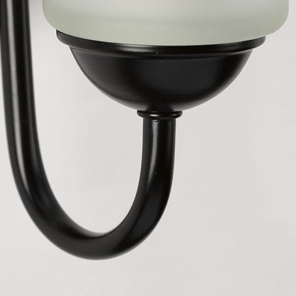Progress Lighting Classic Collection 4-Light Etched Glass Traditional Bath Vanity Light Matte Black, 7-7/8" x 30"
