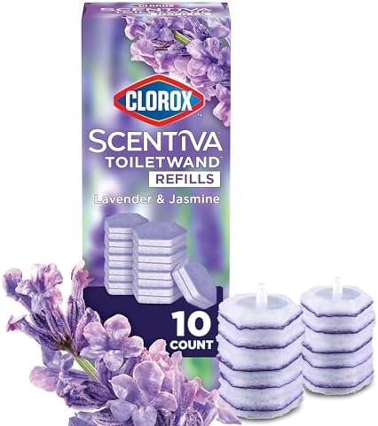 Clorox Scentiva ToiletWand Refills, Lavender and Jasmine, 10 Count