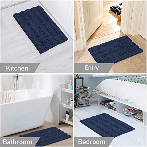 Turquoize Bathroom Rug Set, 2 Piece Soft Absorbent Chenille Bath Rug Set