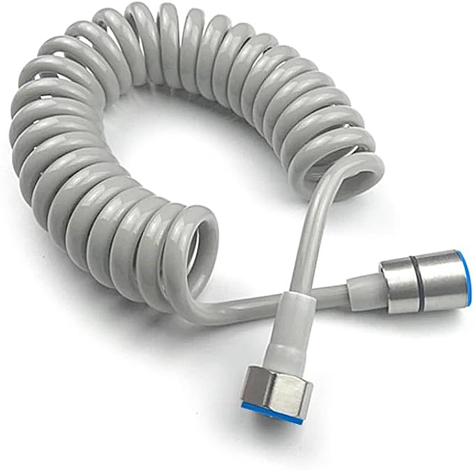 Spring Flexible Shower Hose,ABS Bathroom Spiral Flexible Telescopic Shower Hose for Toilet Faucet, Bidet Sprayer, Hand Shower,Standard G1/2 Connectors(Gray)