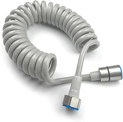 Spring Flexible Shower Hose,ABS Bathroom Spiral Flexible Telescopic Shower Hose for Toilet Faucet, Bidet Sprayer, Hand Shower,Standard G1/2 Connectors(Gray)