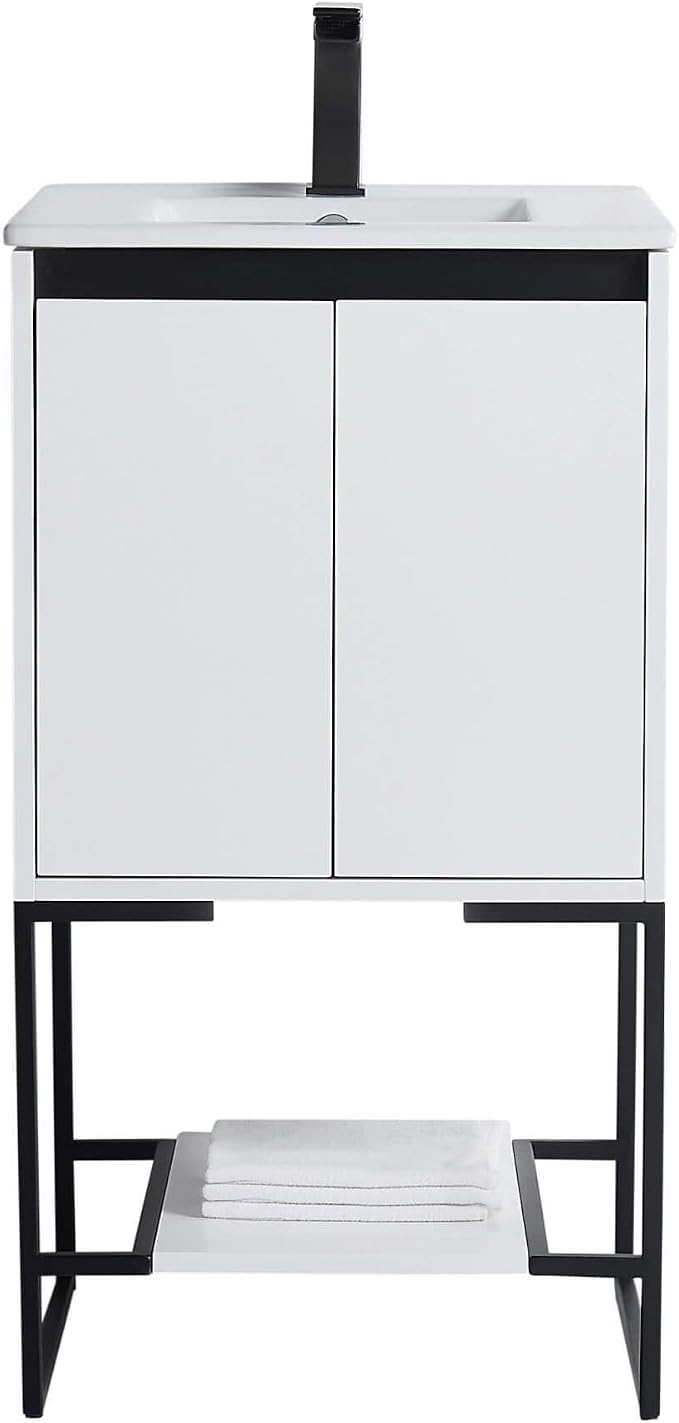 20 Inch Bathroom Vanity with Sink - Modern Knob Free Design, Elegant Space-Saving Solution for Your Bathroom - Durable, Bathroom Vanities for a Contemporary Look - Urbania Collection
