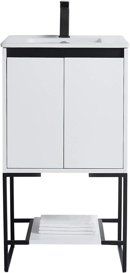20 Inch Bathroom Vanity with Sink - Modern Knob Free Design, Elegant Space-Saving Solution for Your Bathroom - Durable, Bathroom Vanities for a Contemporary Look - Urbania Collection