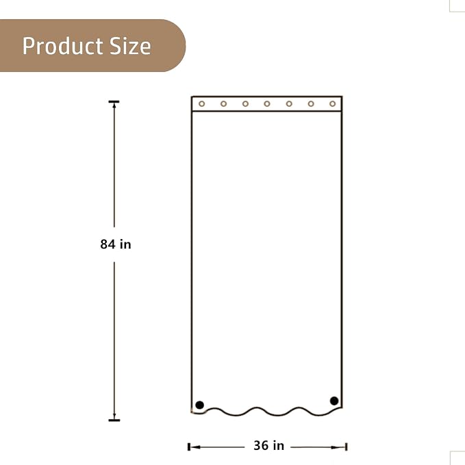 Felisa Stall Fabric Shower Curtain Liner with Large Magnets,Extra Long 36 x 84 inches Soft Cloth & Hotel Quality Shower Stall Curtain for Bathroom,Small Narrow Size Shower Curtain,White
