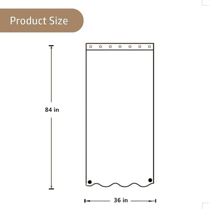 Felisa Stall Fabric Shower Curtain Liner with Large Magnets,Extra Long 36 x 84 inches Soft Cloth & Hotel Quality Shower Stall Curtain for Bathroom,Small Narrow Size Shower Curtain,White