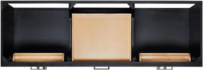 ARIEL Hepburn 66-inch Bathroom Vanity Base Cabinet,Solid Wood, 4 Soft Closing Doors, 6 Dovetail Drawers, Black Oak