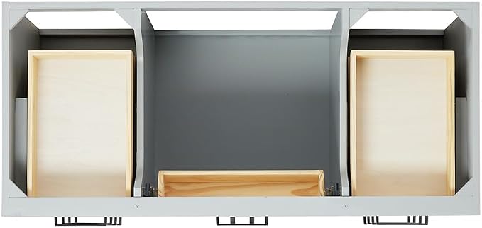 Isabella 48-Inch Bathroom Vanity with Sink — Grey Single Sink Bathroom Vanity, 1.5" Edge Italian Carrara Marble Top, Solid Wood, 2 Soft-Close Doors, 8 Dovetail Drawers + Tilt Drawer