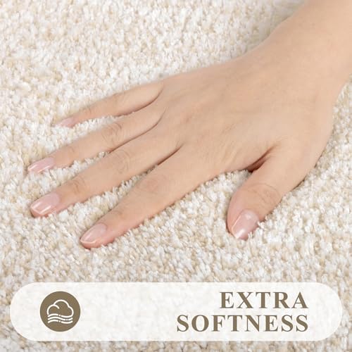 Pauwer Bathroom Rugs Sets 2 Piece, Non Slip Washable Bath Mat, Light Beige