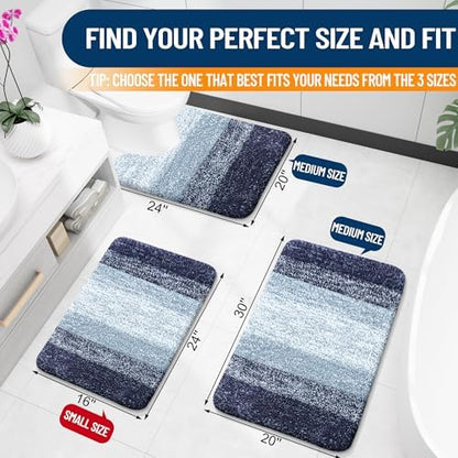 OLANLY Bathroom Runner Rug 54x24, Extra Soft Absorbent Microfiber Bath Rugs