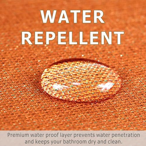 Orange Glitter Shower Curtains for Bathroom: Waterproof Washable 96"Lx72"W