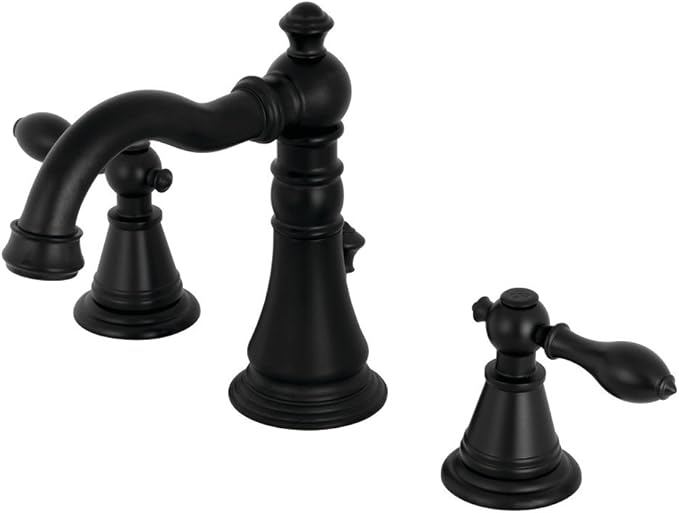 Kingston Brass FSC1970AL English Classic Widespread Bathroom Faucet, Matte Black, 8 x 5.19 x 6