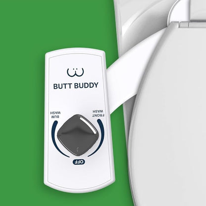 BUTT BUDDY Duo - Bidet Toilet Seat Attachment & Fresh Water Sprayer (Easy to Install | Non-Electric | Dual-Nozzle Cleaning | Gentle Wash | Healthy, Sanitary Bathroom)