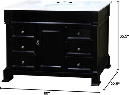 205060-S-ES 60-Inch Single Sink Vanity, Wood, Espresso